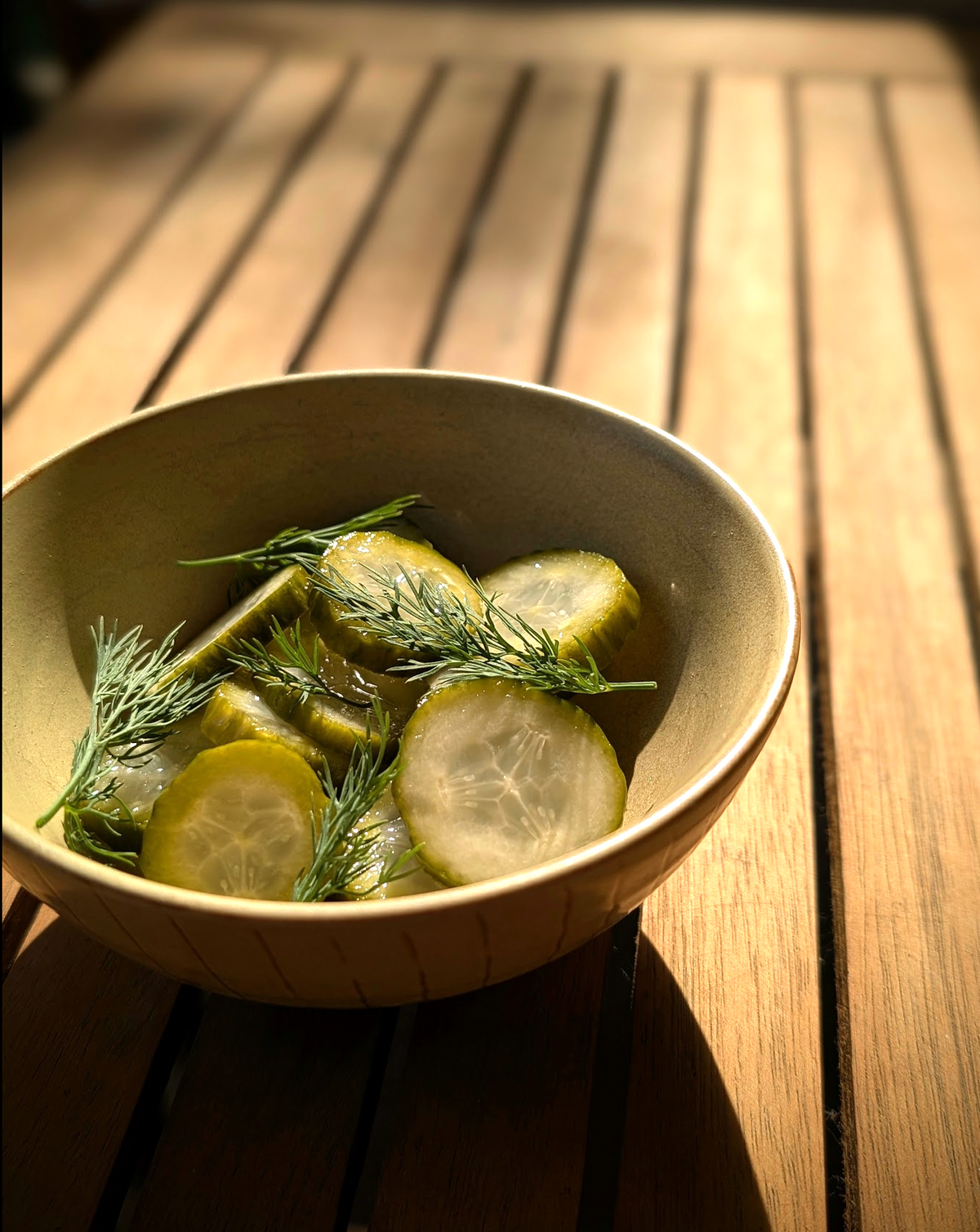 Pickles made with our Celery Aquavit vinegar and fresh dill